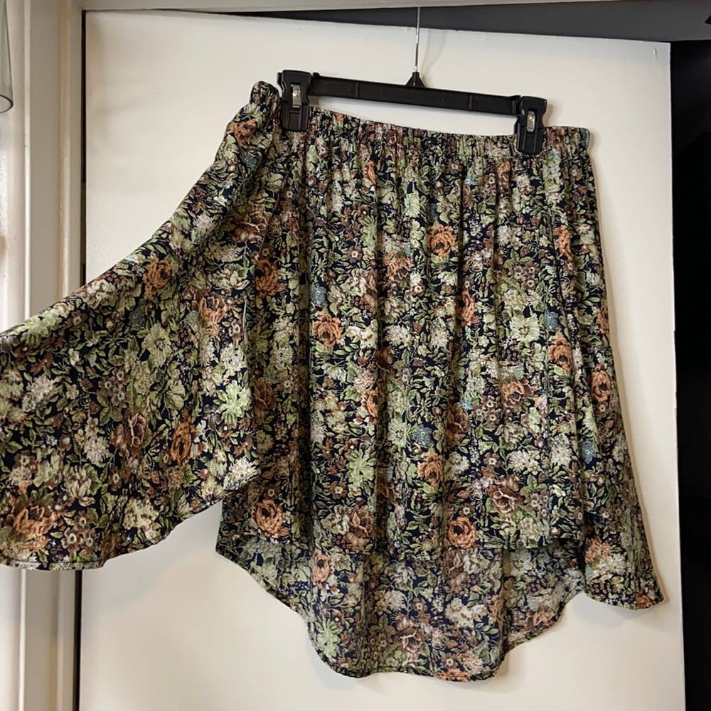 Off the shoulder floral blouse